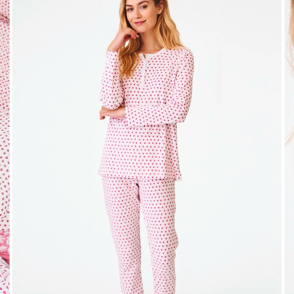 Pink Hearts Roller Rabbit Women's Pajama Set